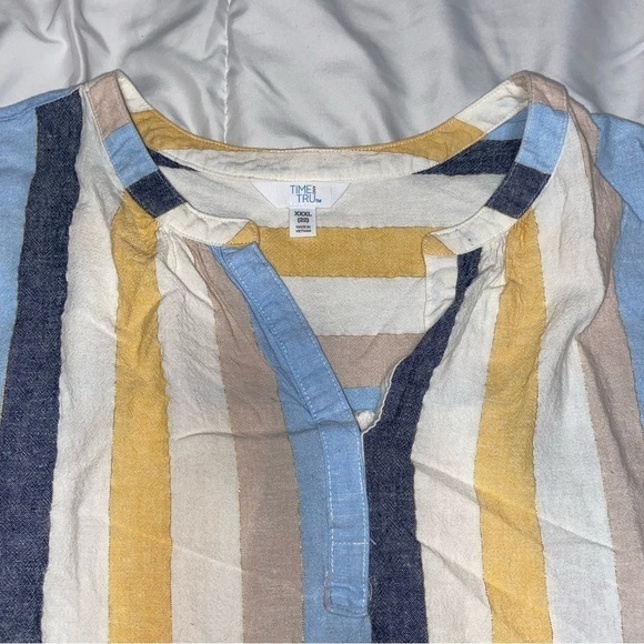 Time & Tru Striped Linen Blend Dress Plus Size xxxl 22 3XL - Picture 2 of 6